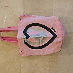 WOMEN'S PINK BY VICTORIA'S SECRET LARGE CANVAS TOTE BAG $35